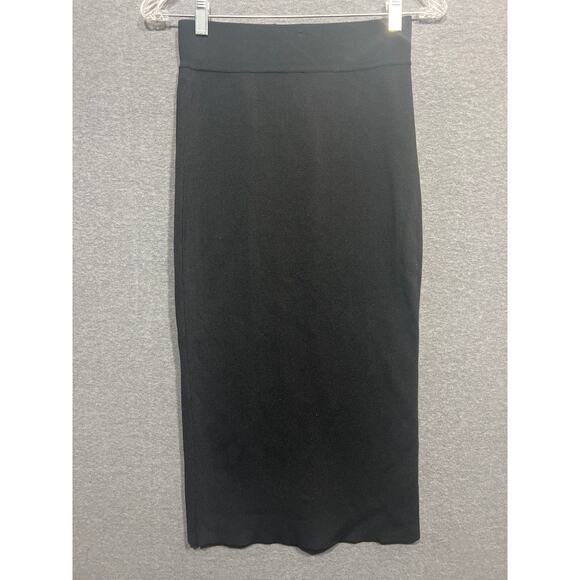 Zara Womens High Waist Pencil Knee Length Black Wool Blend Skirt Size M - Picture 4 of 9